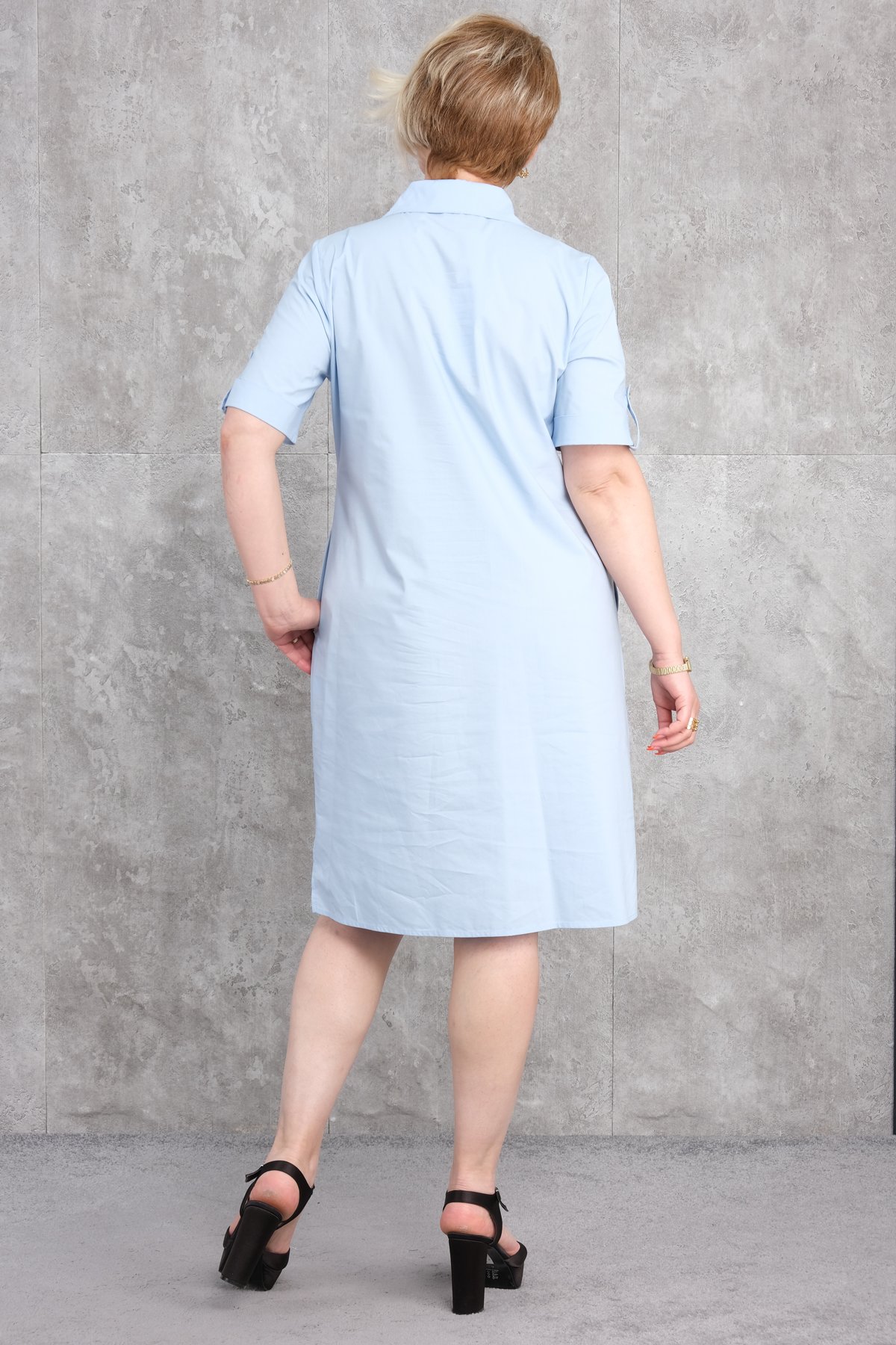 Plus Size Dress-Blue