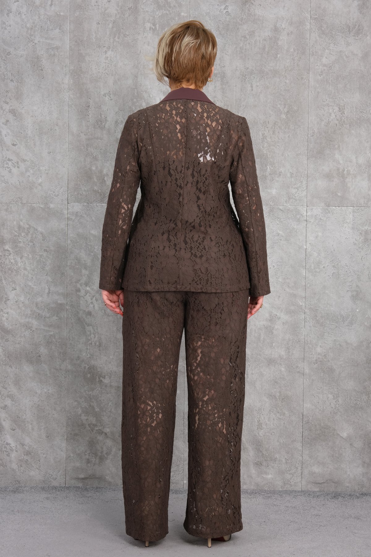 Büyük Beden İkili Takım-Kahverengi