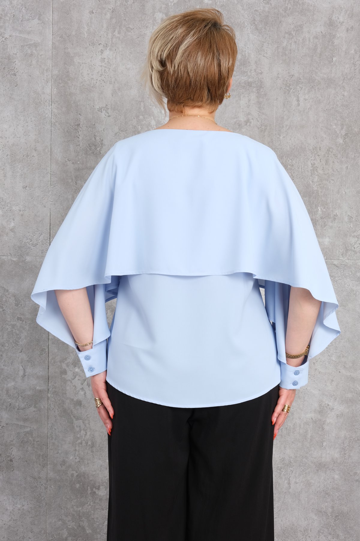 Plus Size Blouse-Blue