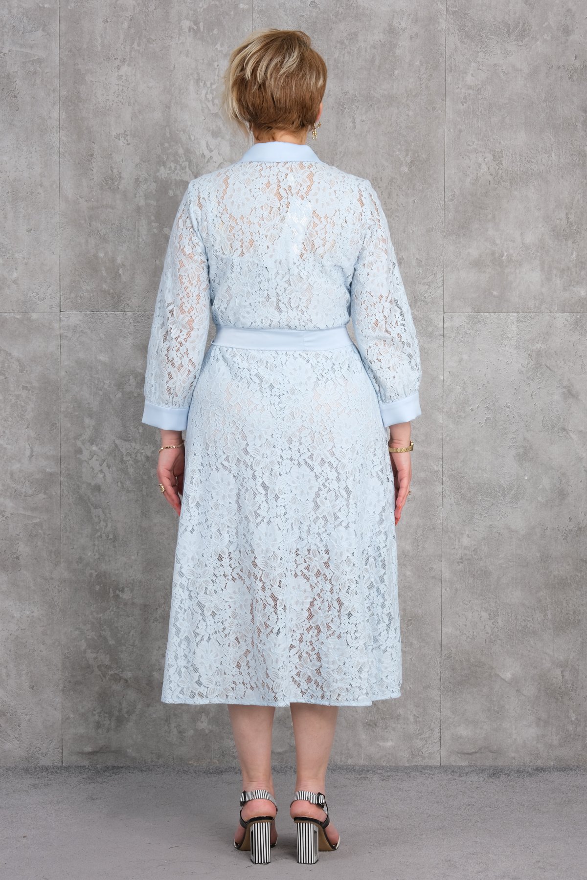 Платье больших размеров-Синий