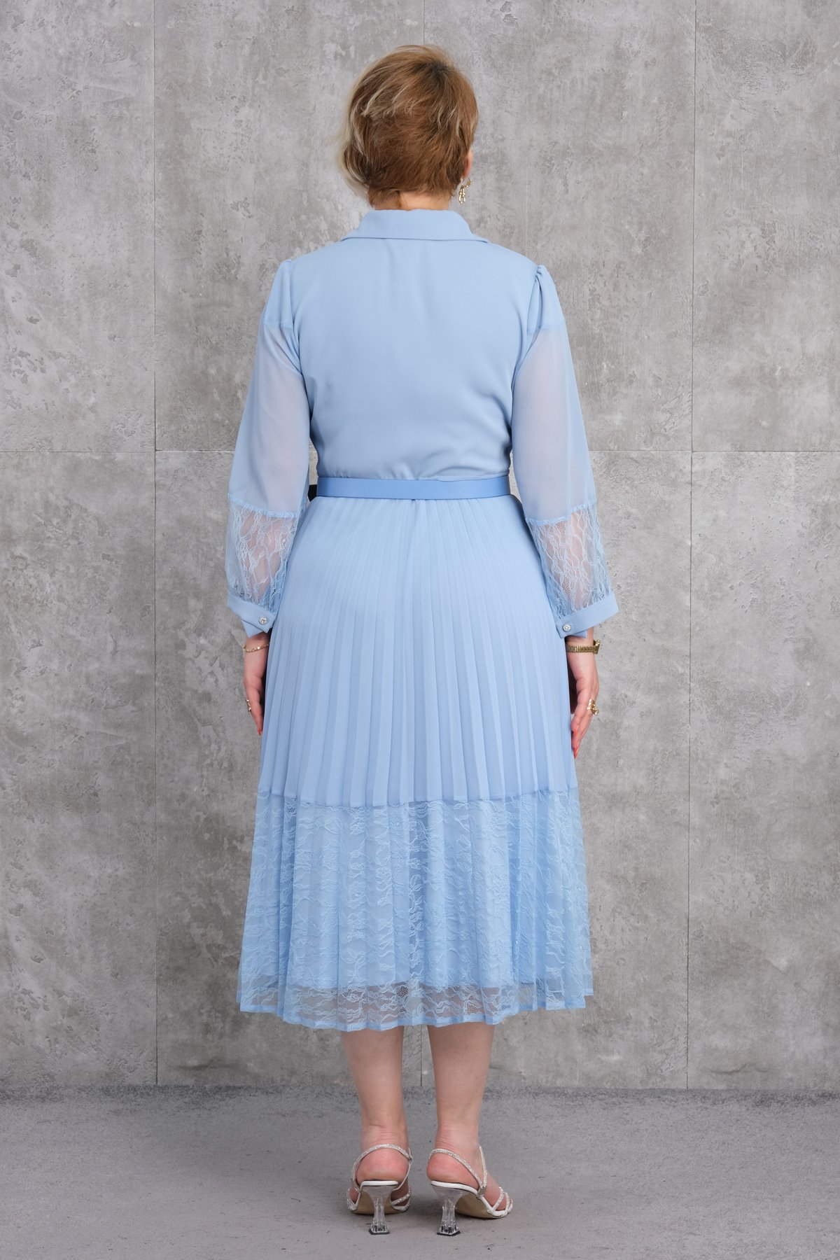 Платье больших размеров-Синий