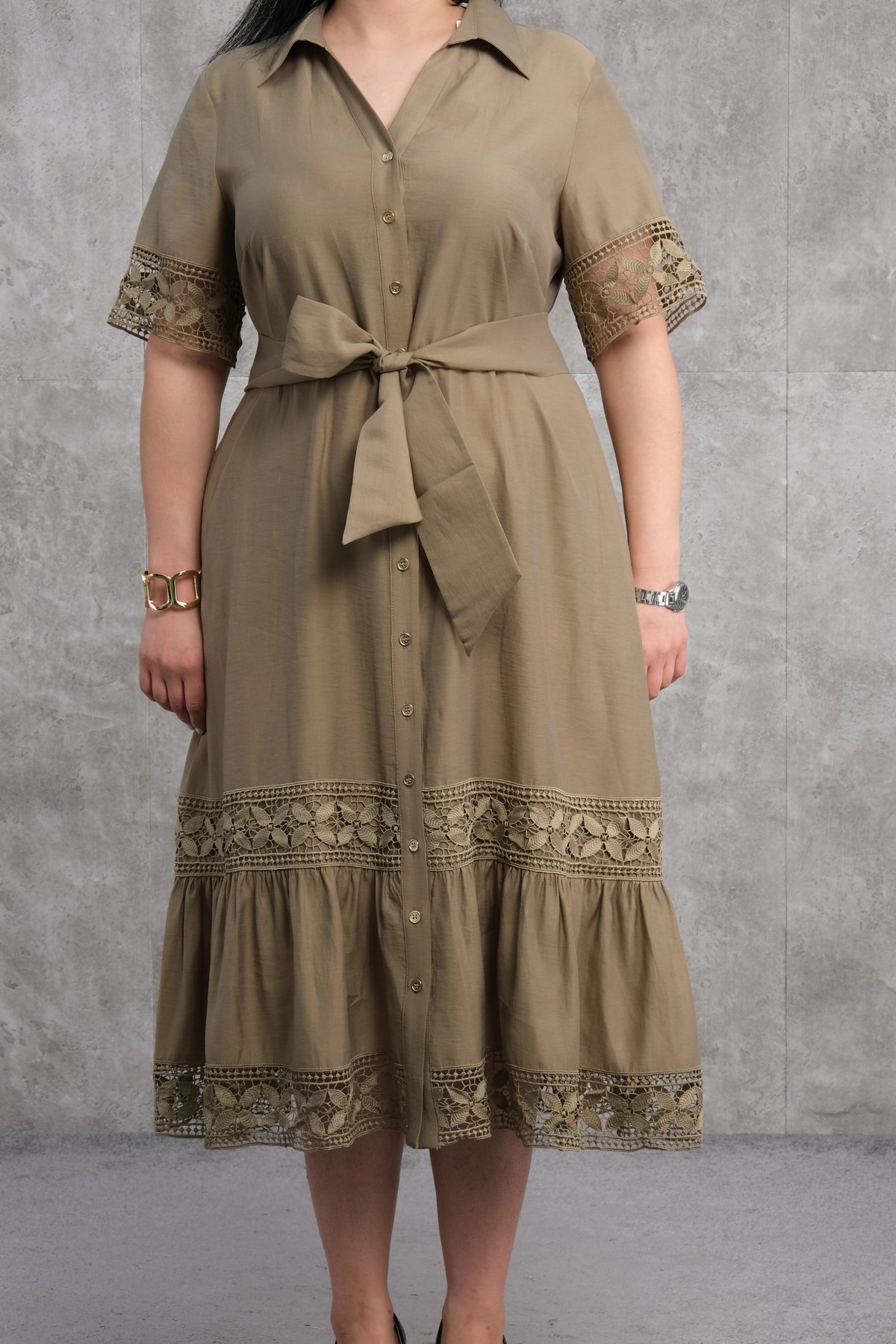 Супер баттал платье-Хаки