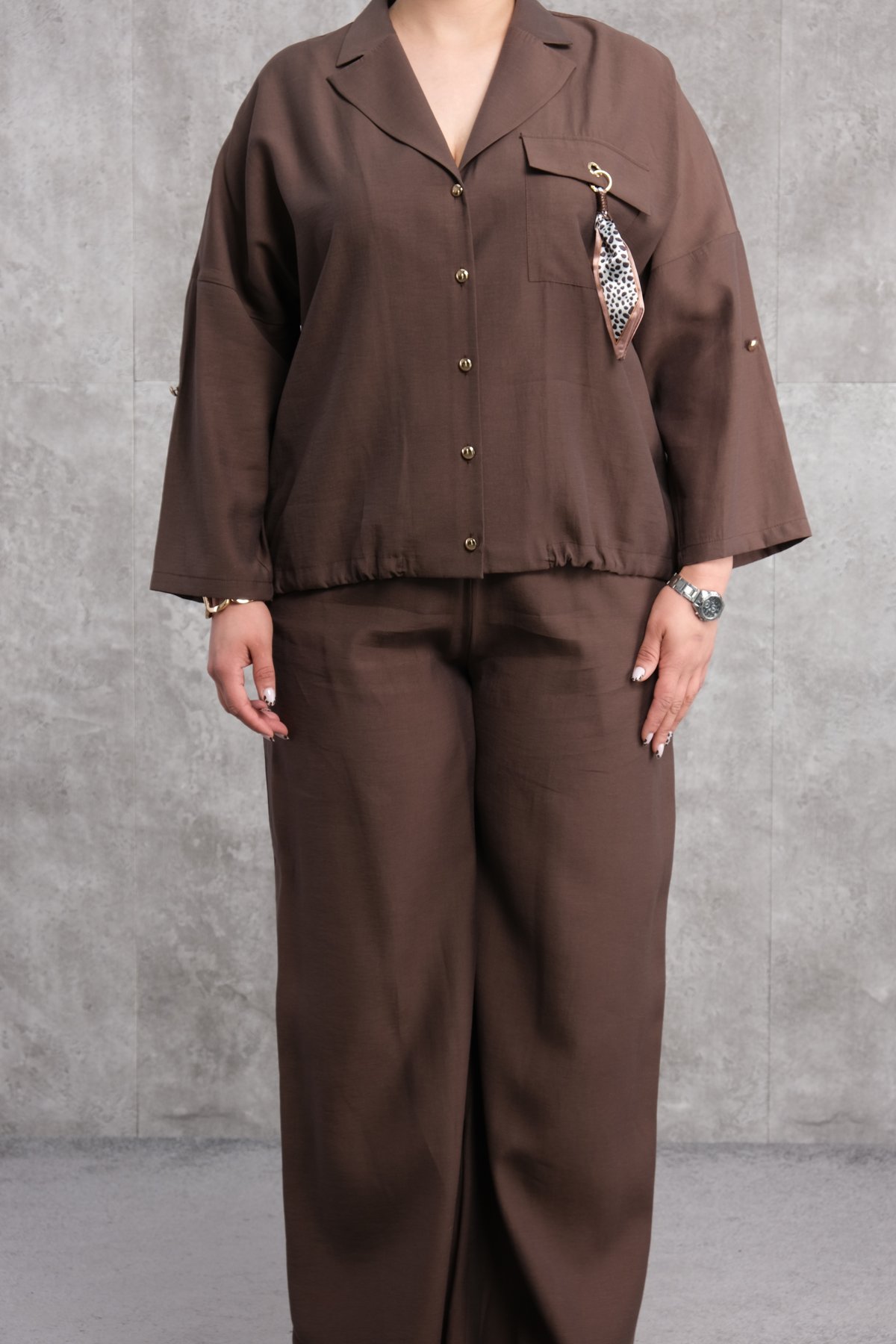 Комплект из двух предметов больших размеров-Коричневый