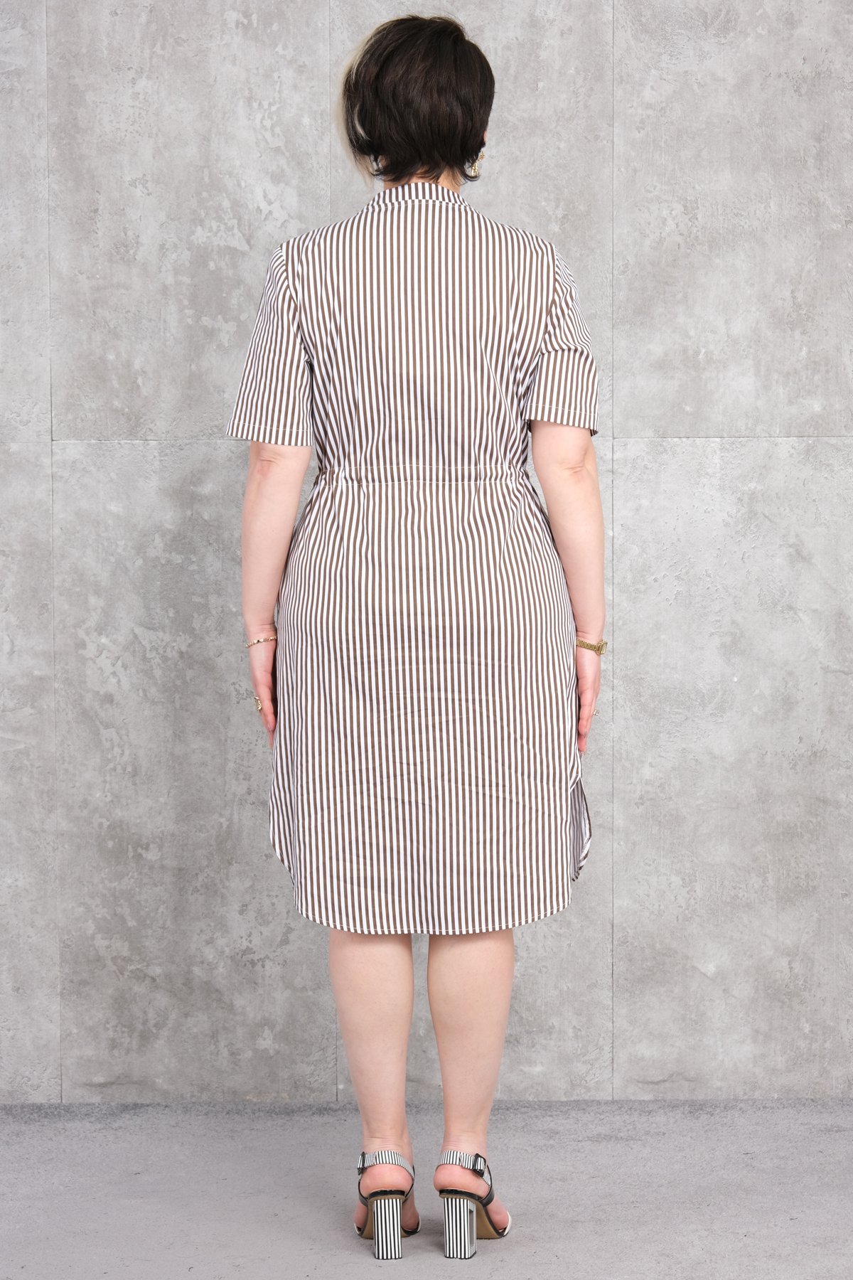 Платье больших размеров-Коричневый