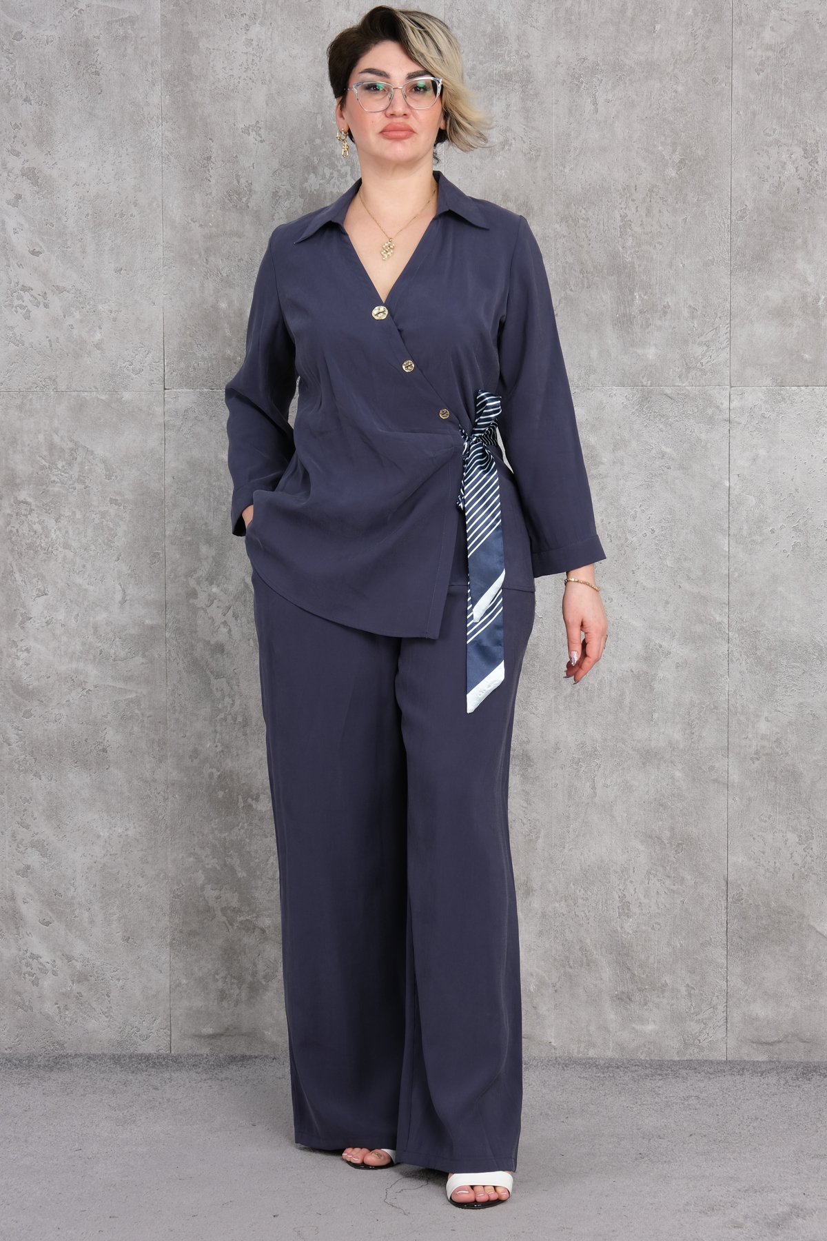 Büyük Beden İkili Takım-İndigo