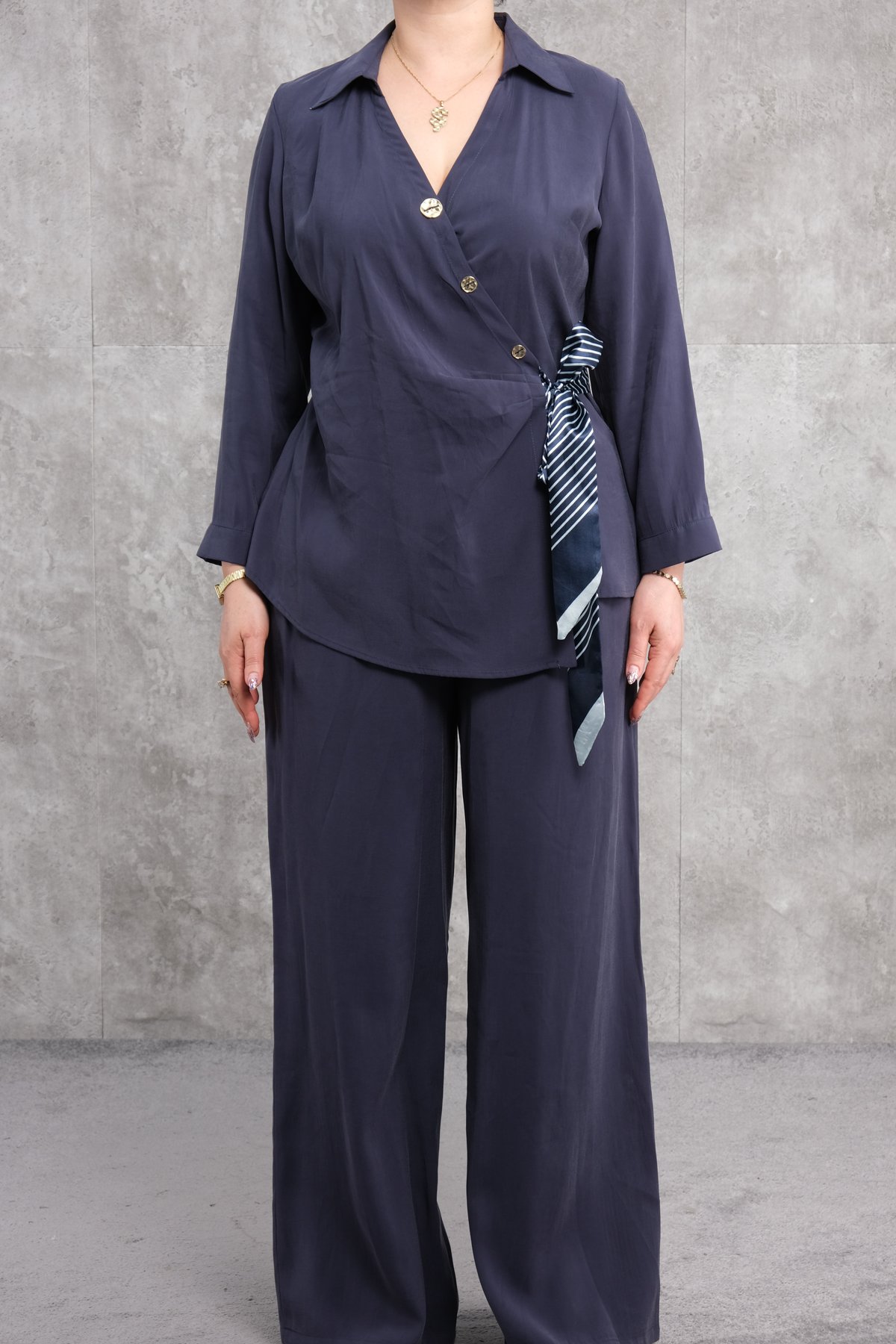 Büyük Beden İkili Takım-İndigo