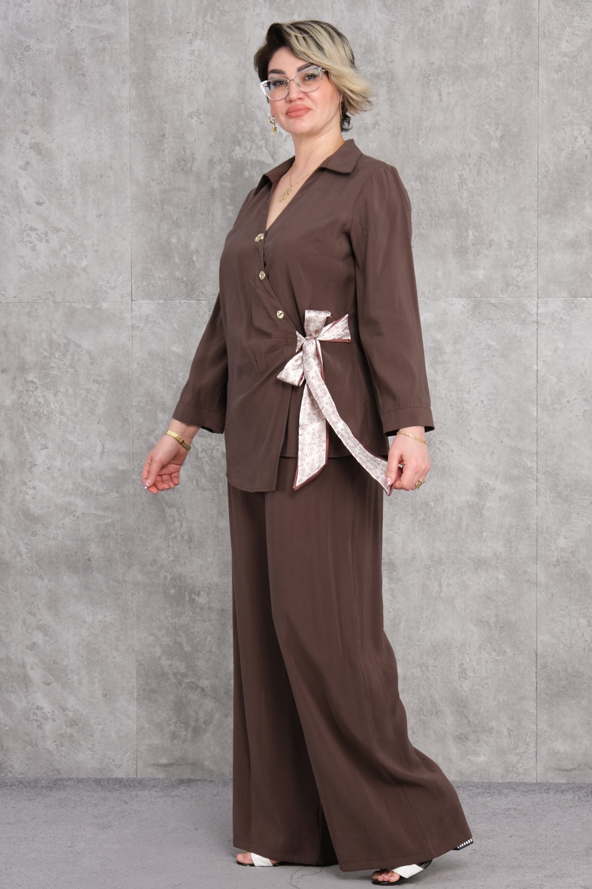 Комплект из двух предметов больших размеров-Коричневый