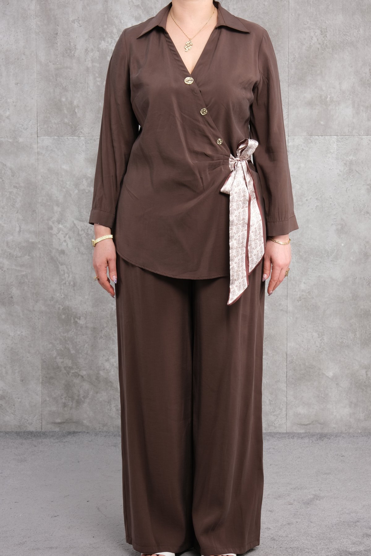 Комплект из двух предметов больших размеров-Коричневый