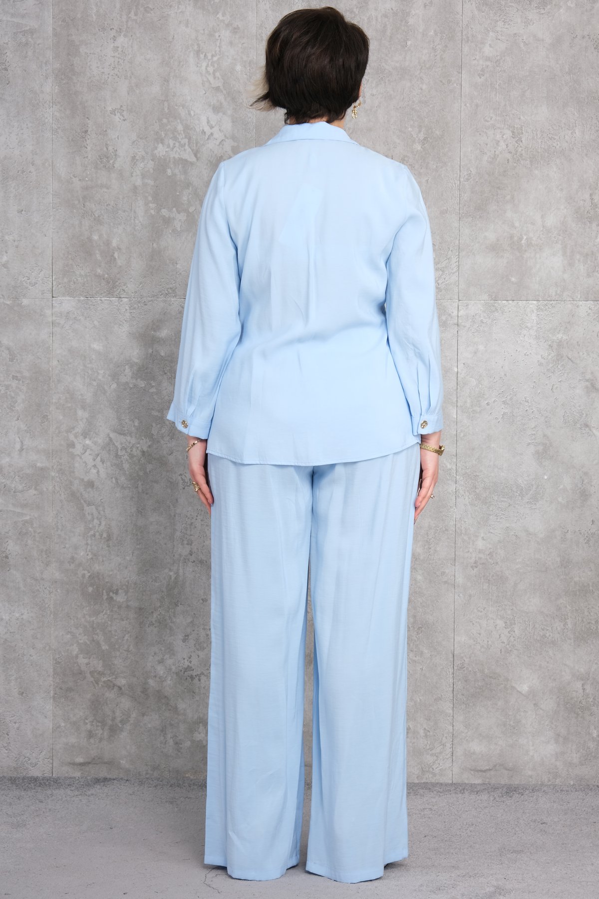 طقم من قطعتين مقاس كبير-الأزرق