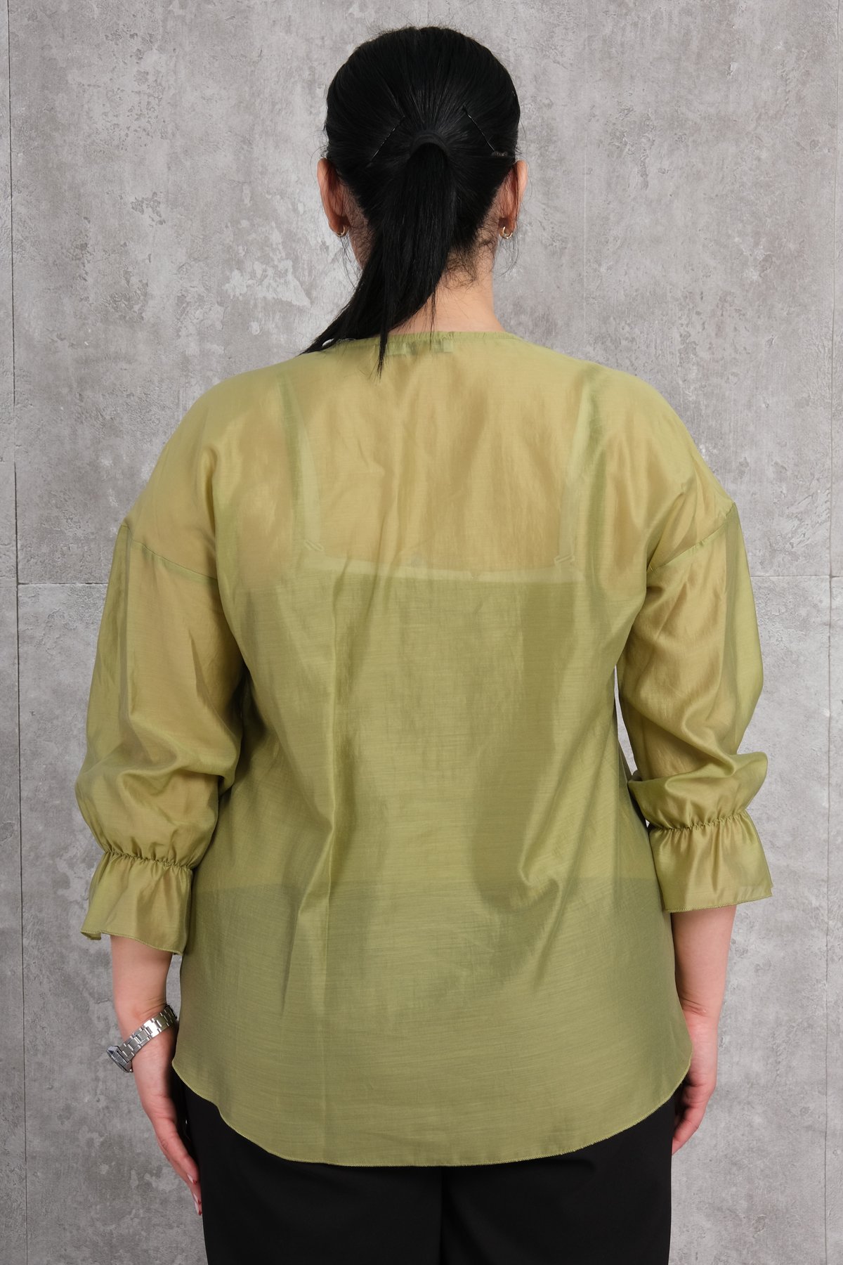 Büyük Beden Bluz-Yeşil