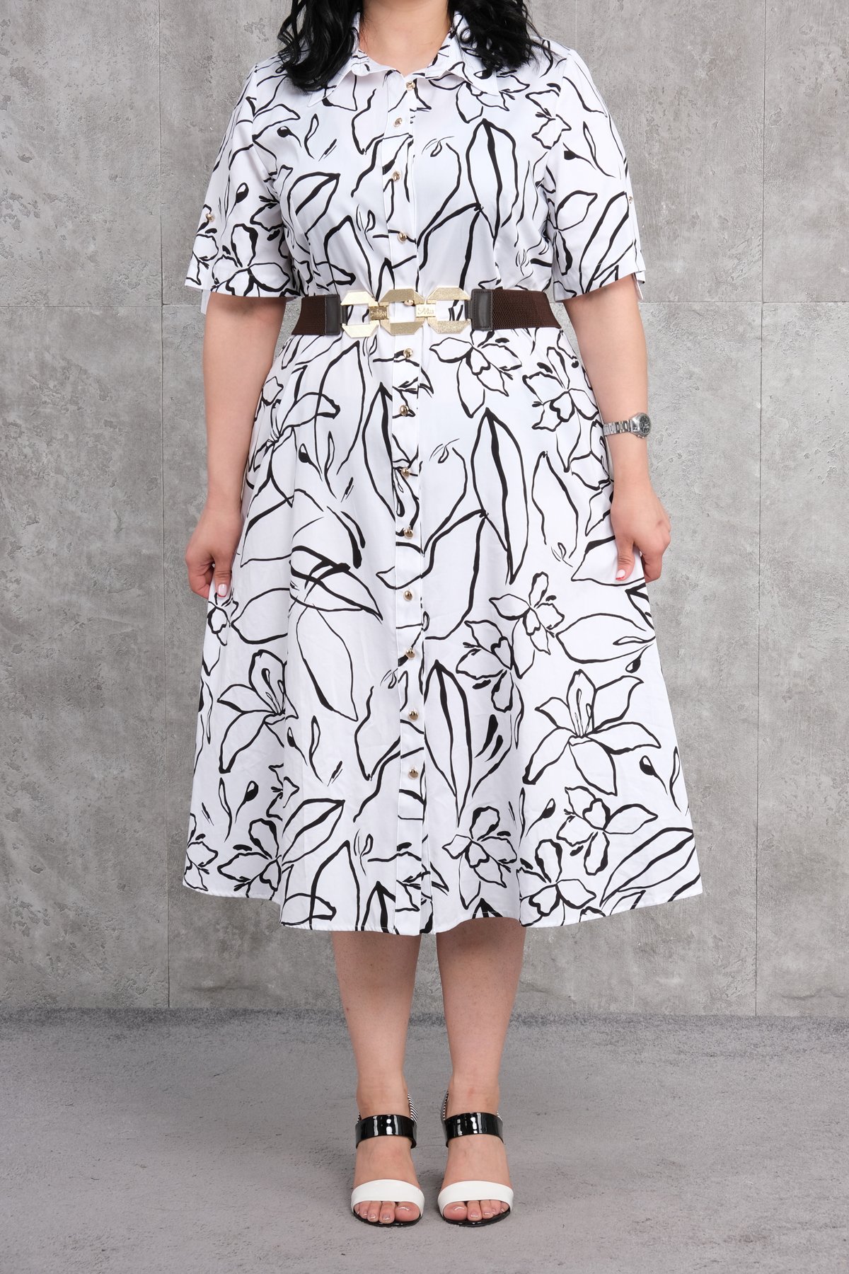 فستان بمقاسات سوبر كبيرة-الأسود