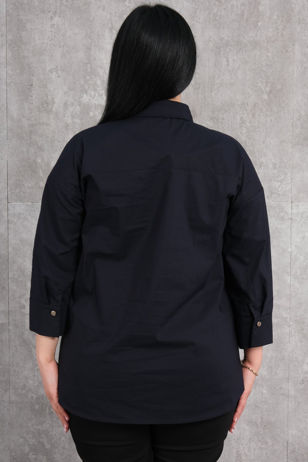 Büyük Beden Bluz-Lacivert