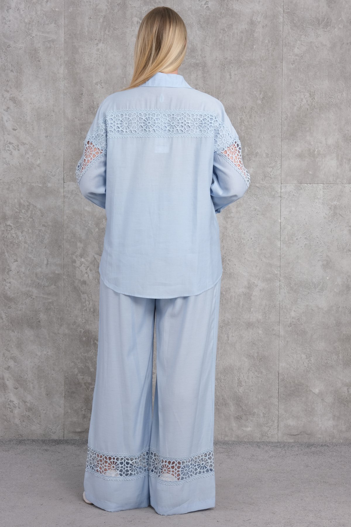 Plus Size Two-Piece Set-Blue