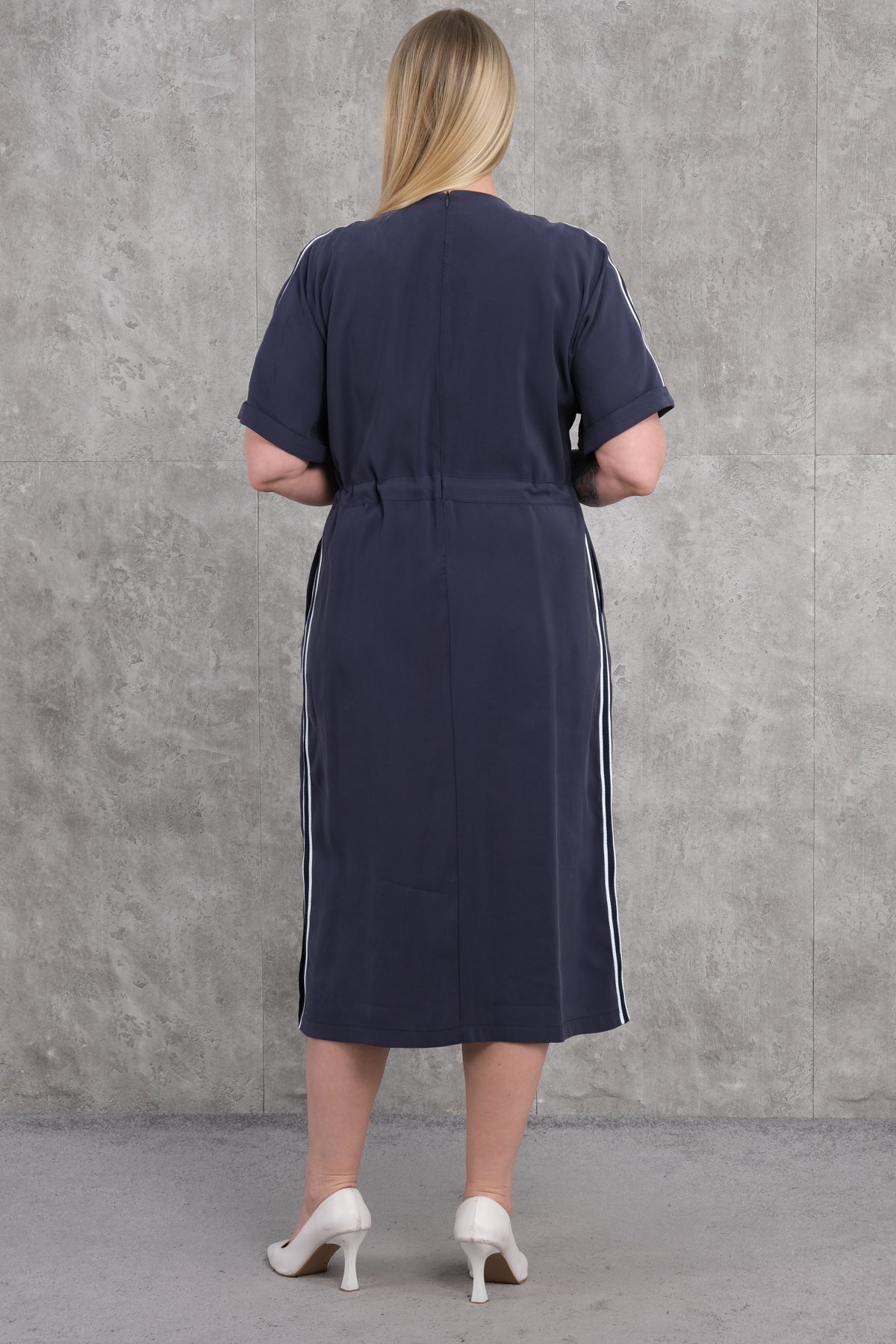 Plus Size Dress-Indigo