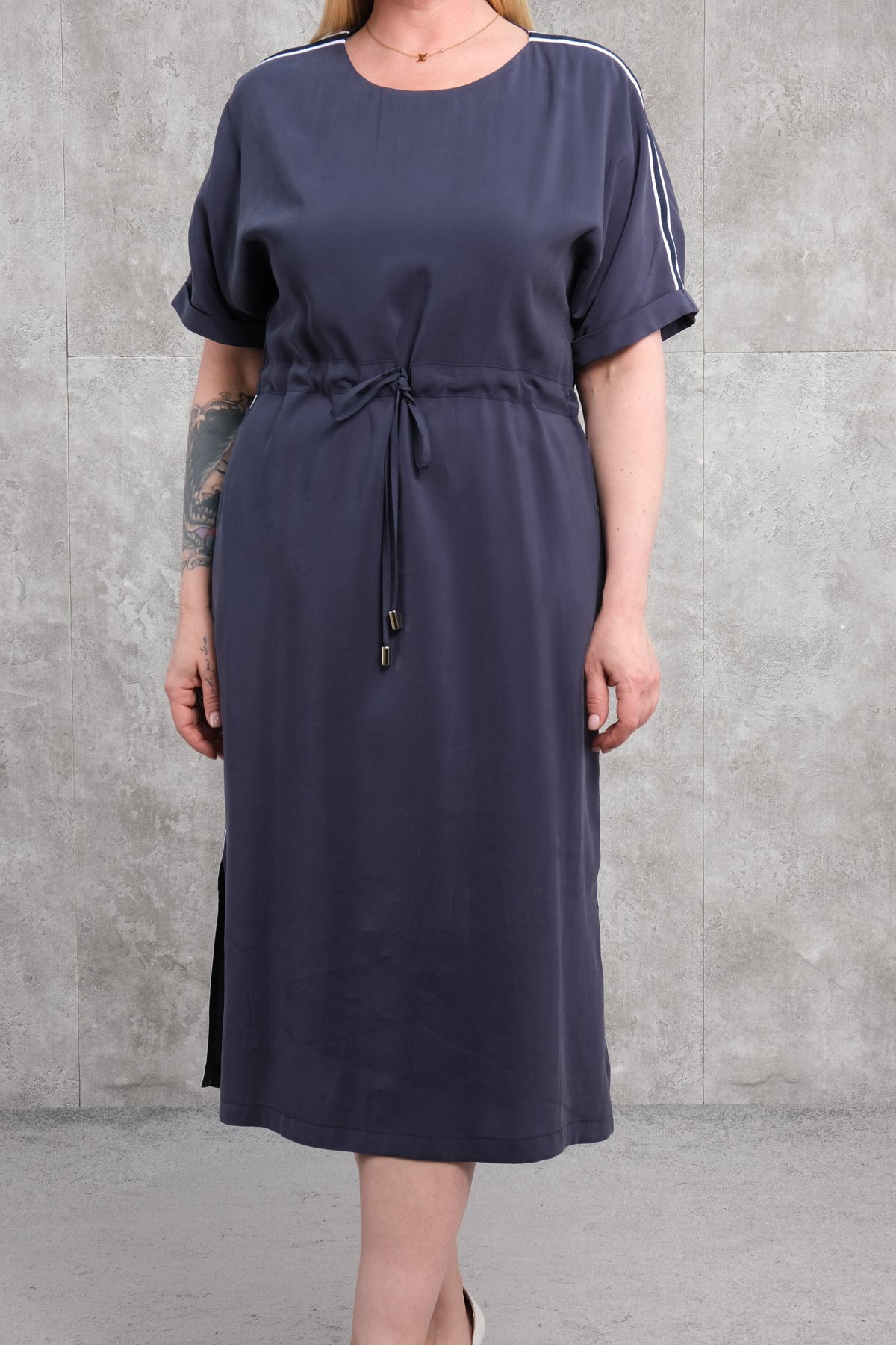 Plus Size Dress-Indigo