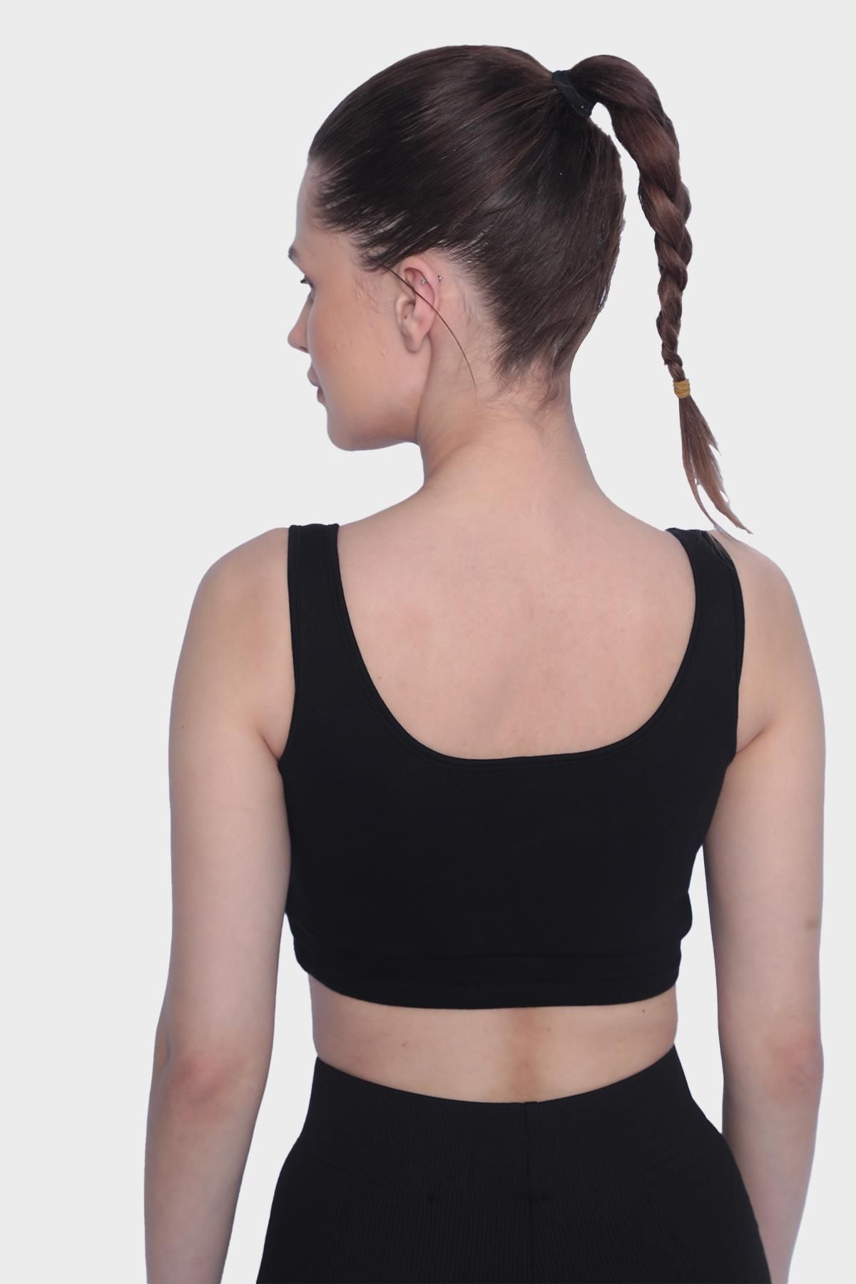 Womens Daily Backed Sport Crop-Black