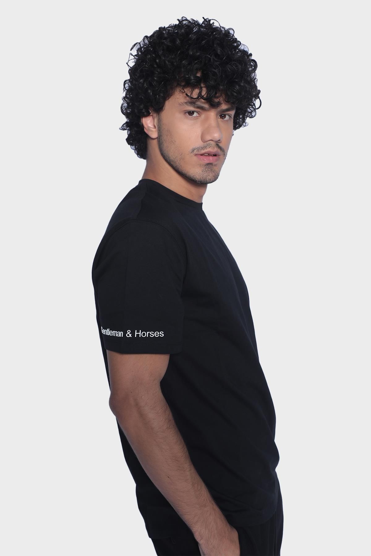 Crewneck short sleeve mens t-shirt - Black