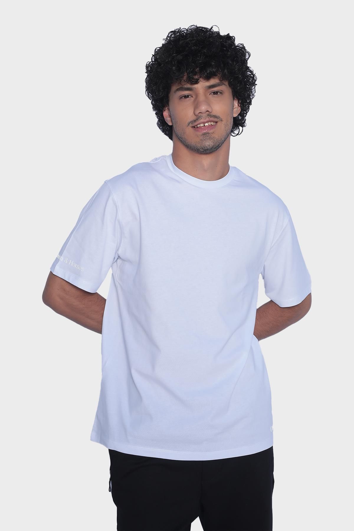 Crewneck short sleeve mens t-shirt - White