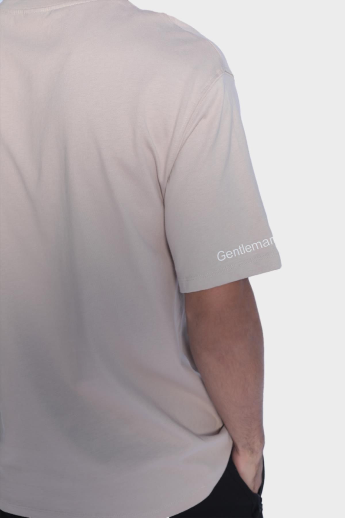 Crewneck short sleeve mens t-shirt - Cream