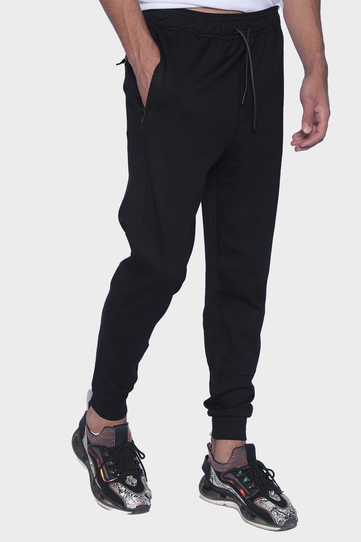 Mens Sweatpants with Pocket Detail - Black