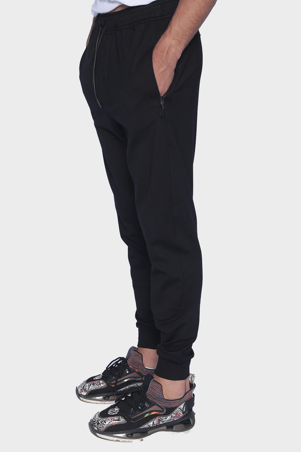 Mens Sweatpants with Pocket Detail - Black