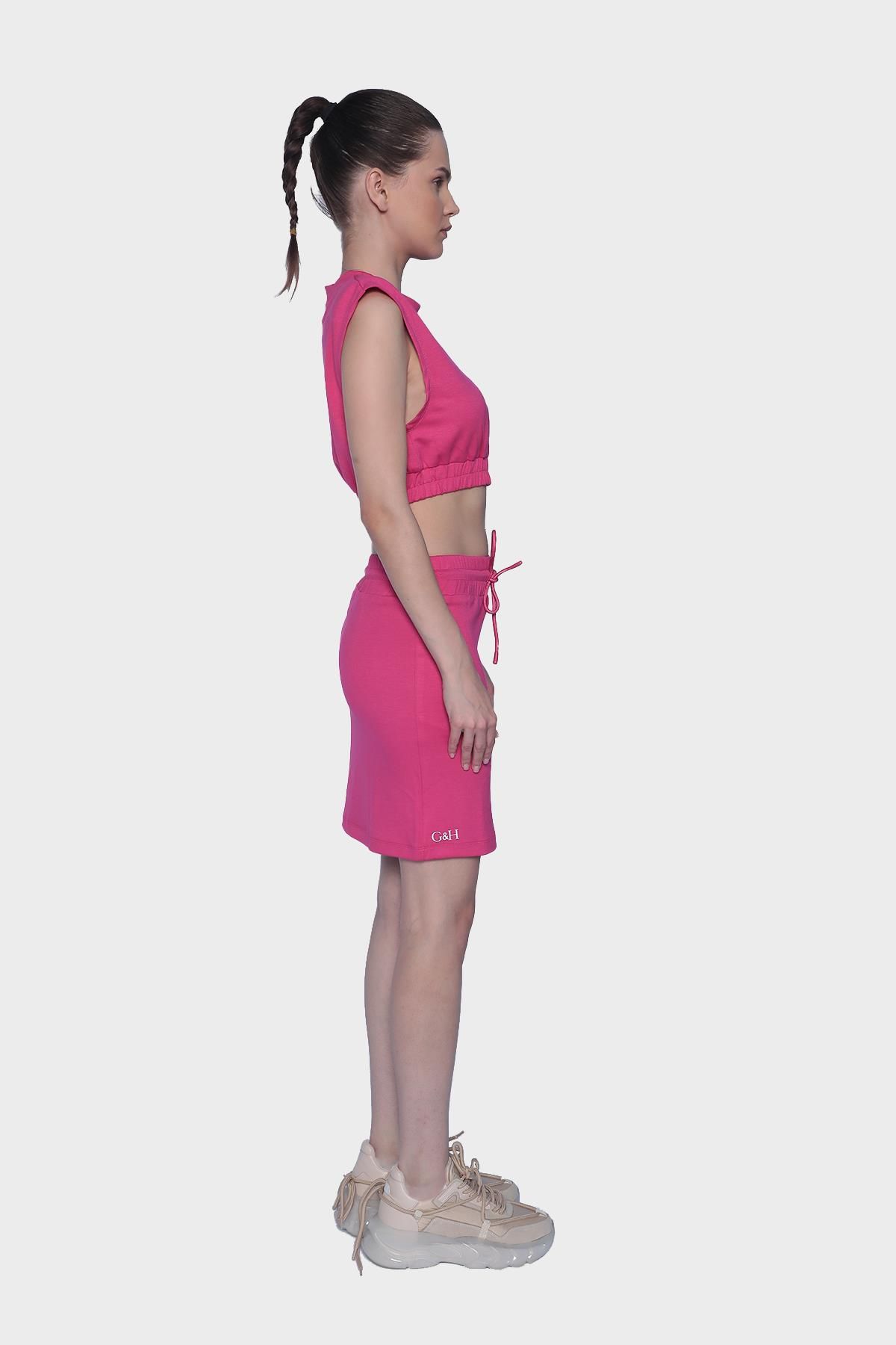 Женское бюстье и мини-юбка - Fuchsia
