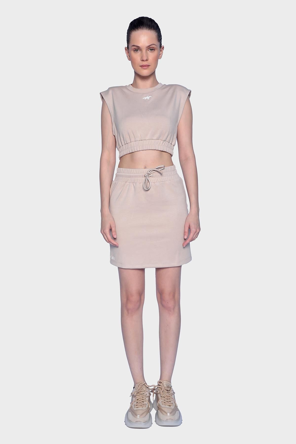 Womens bustier & mini skirt set - Ecru