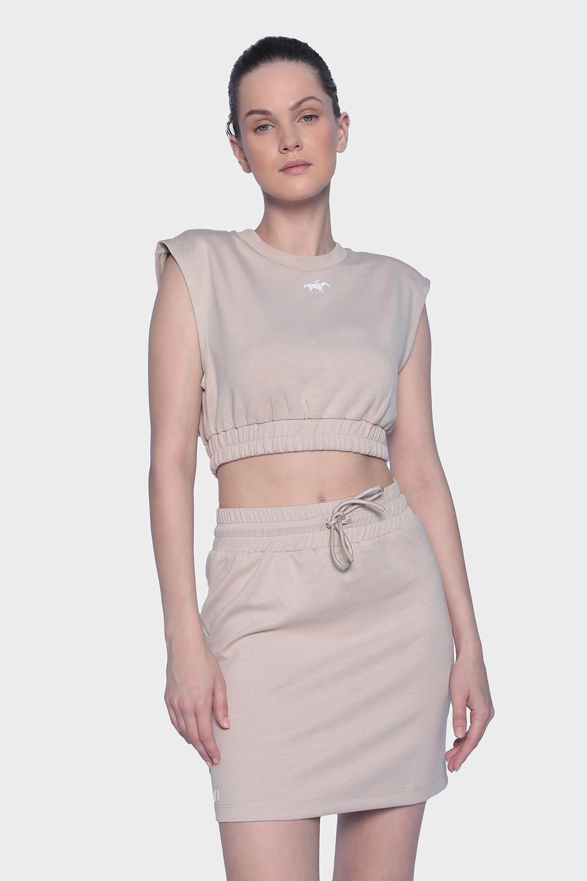 Womens bustier & mini skirt set - Ecru
