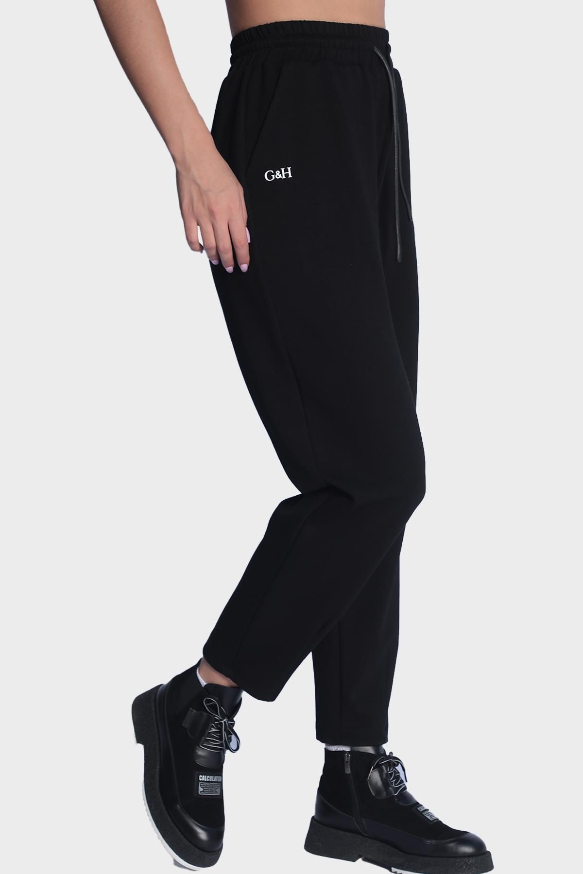 Womens jogger winter cotton sweatpants - Black