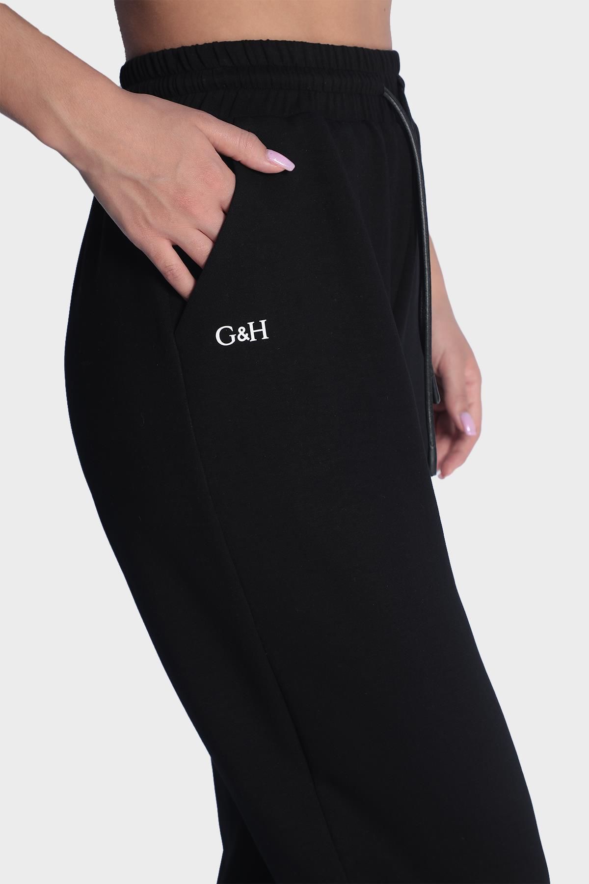 Womens jogger winter cotton sweatpants - Black