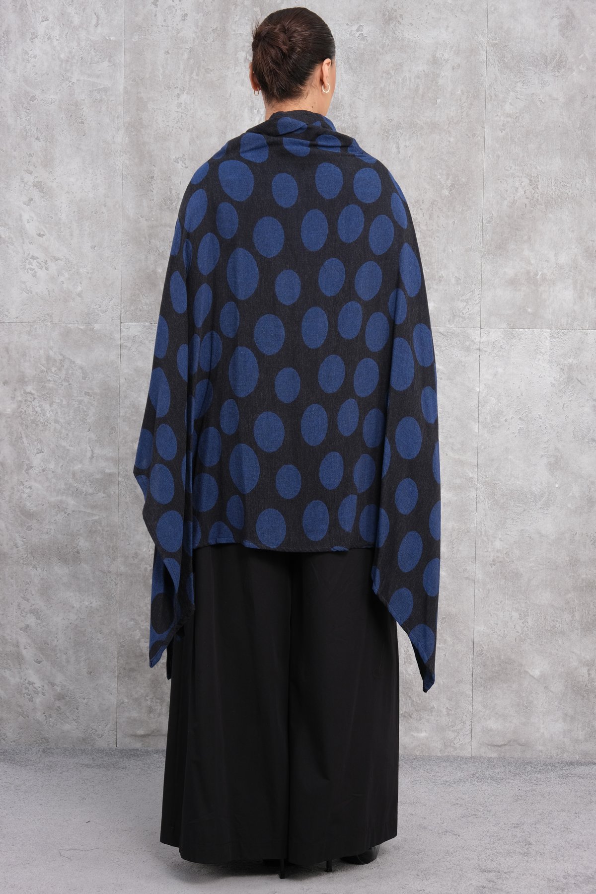 Plus size womens poncho-Bright Blue