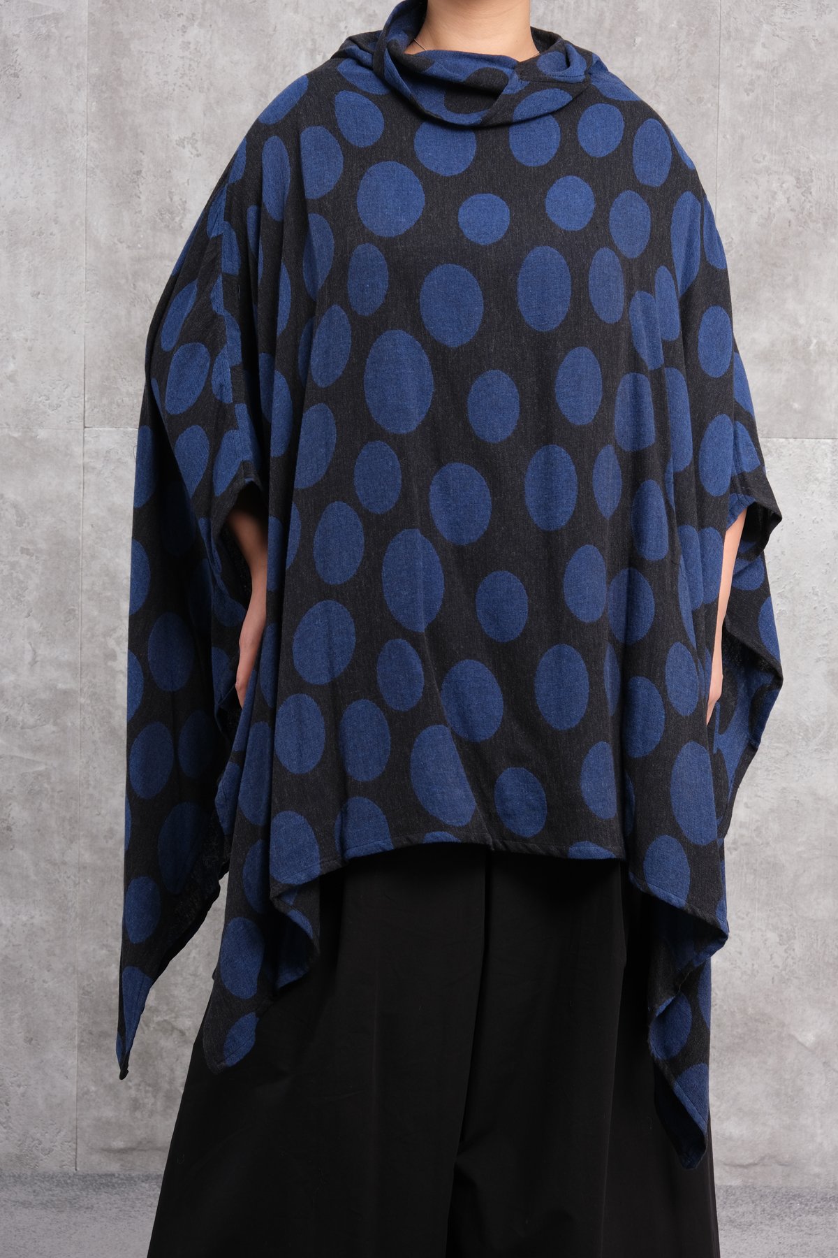 Plus size womens poncho-Bright Blue