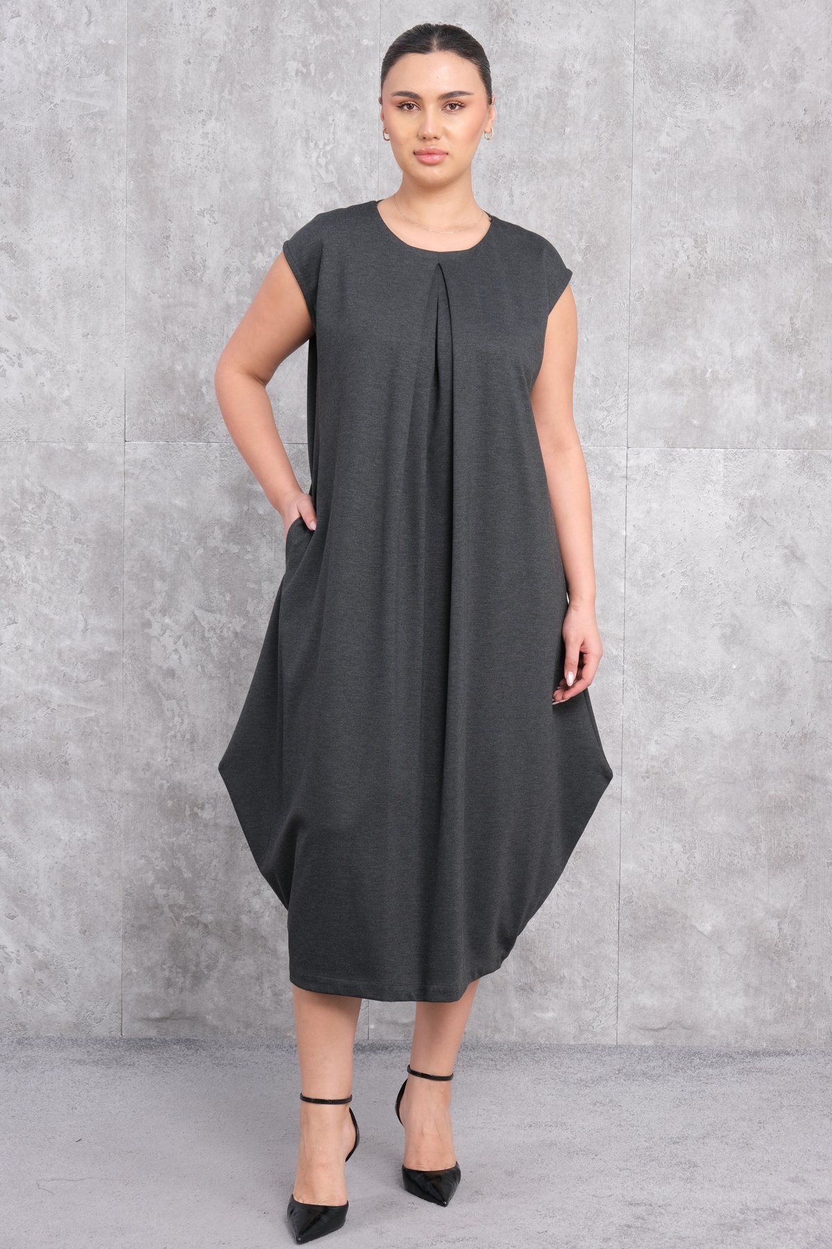 Plus Size Dress-Anthracite