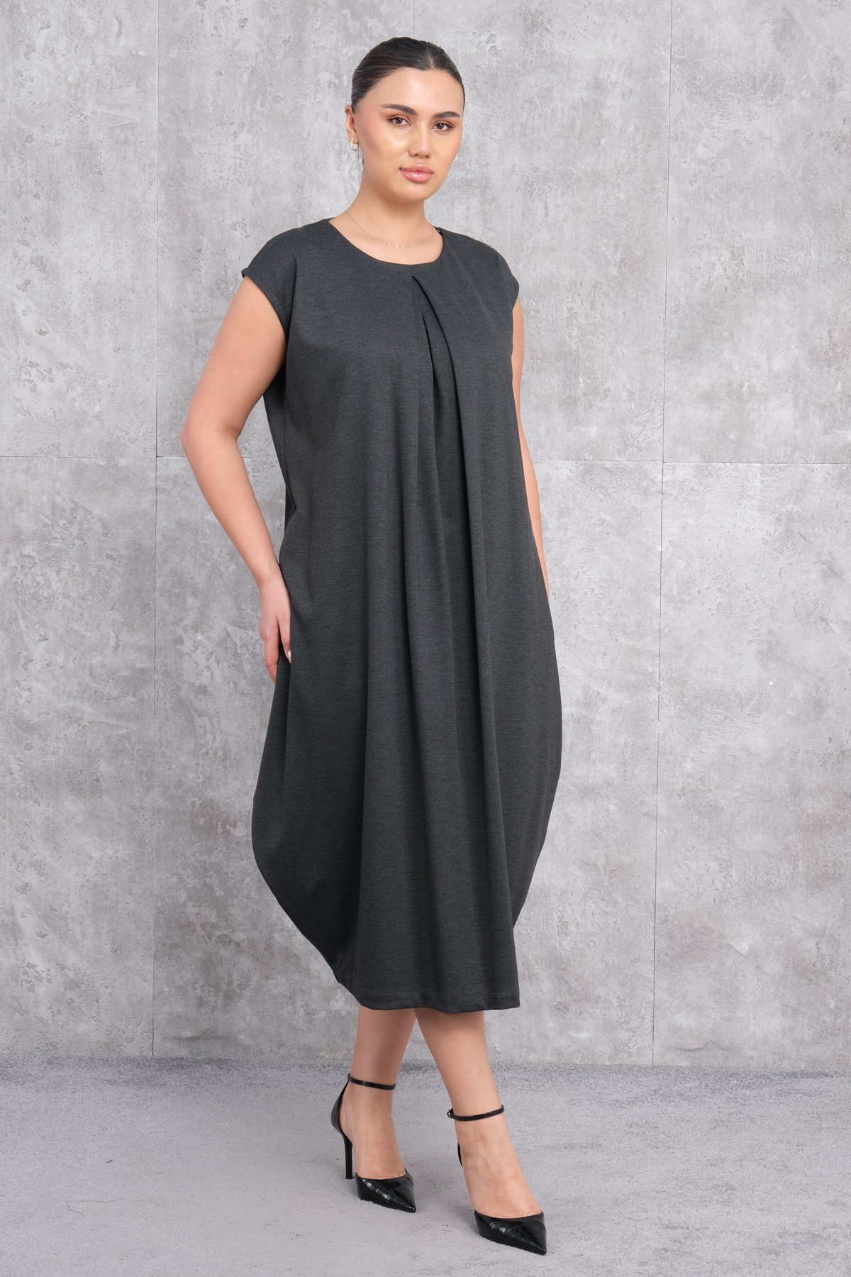 Plus Size Dress-Anthracite