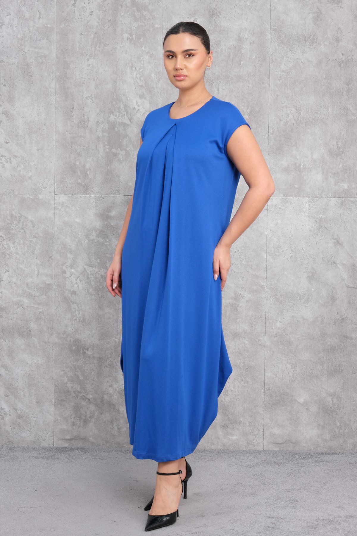 Plus Size Dress-Bright Blue