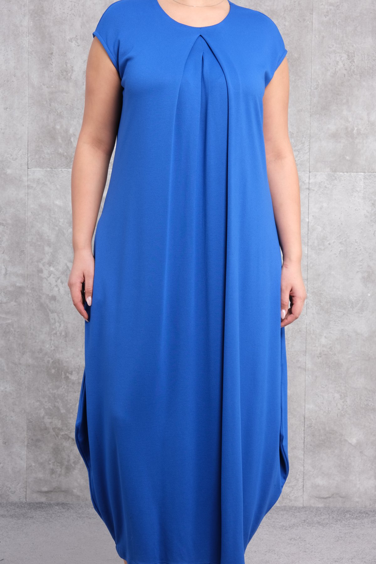 Plus Size Dress-Bright Blue