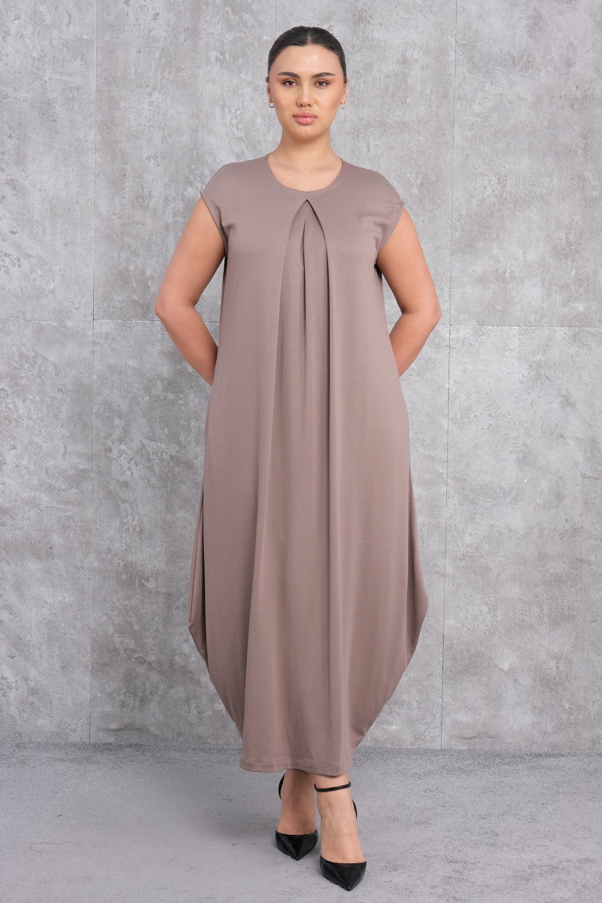 Plus Size Dress-Mink