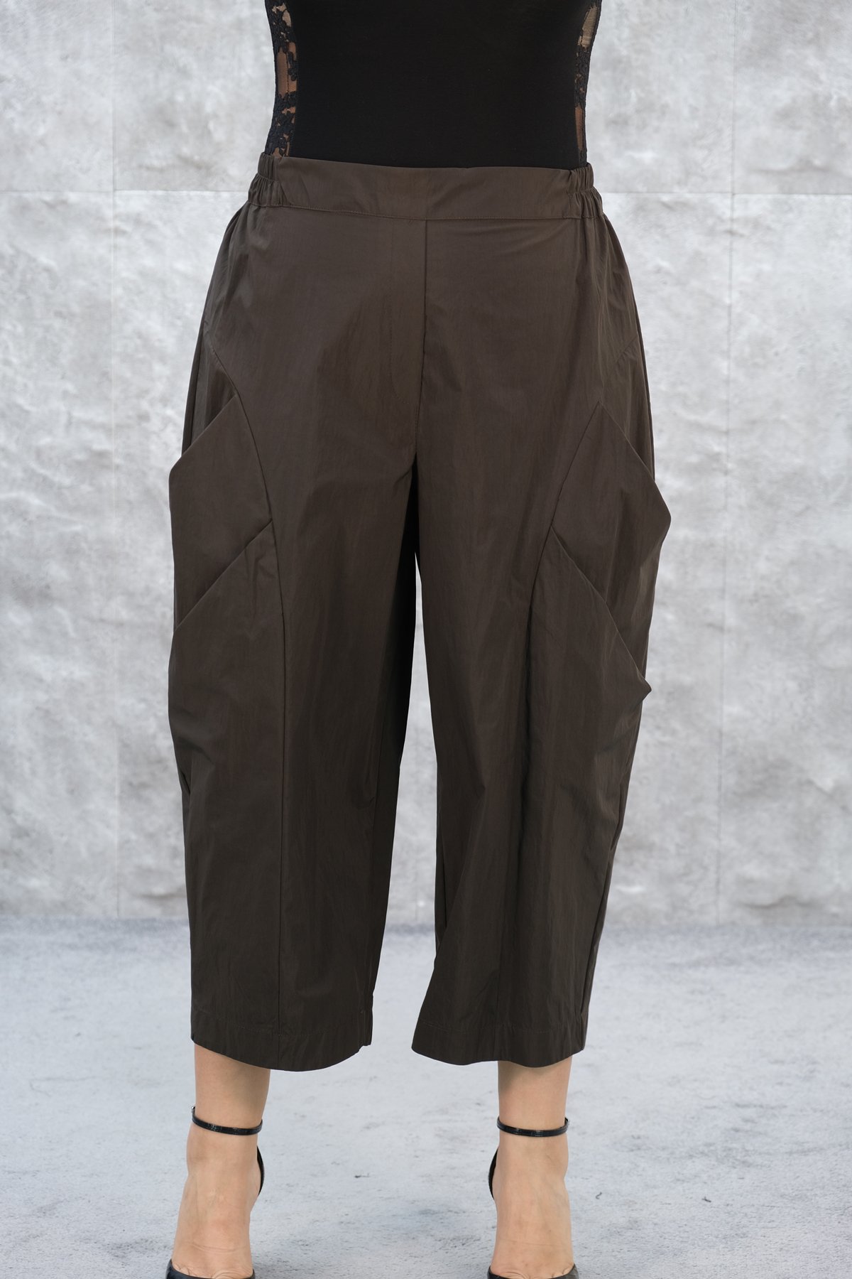 Plus Size Pants-Brown