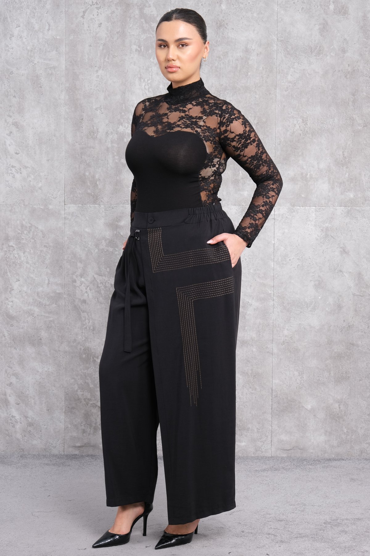 Plus Size Pants-Black