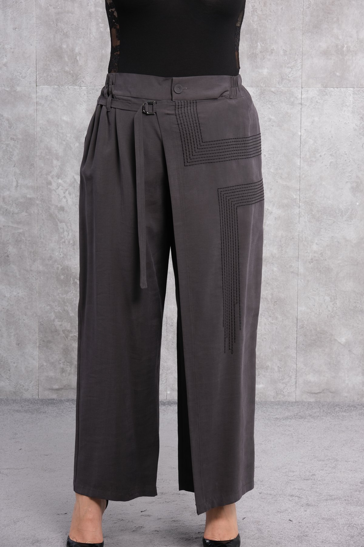 Plus Size Pants-Anthracite