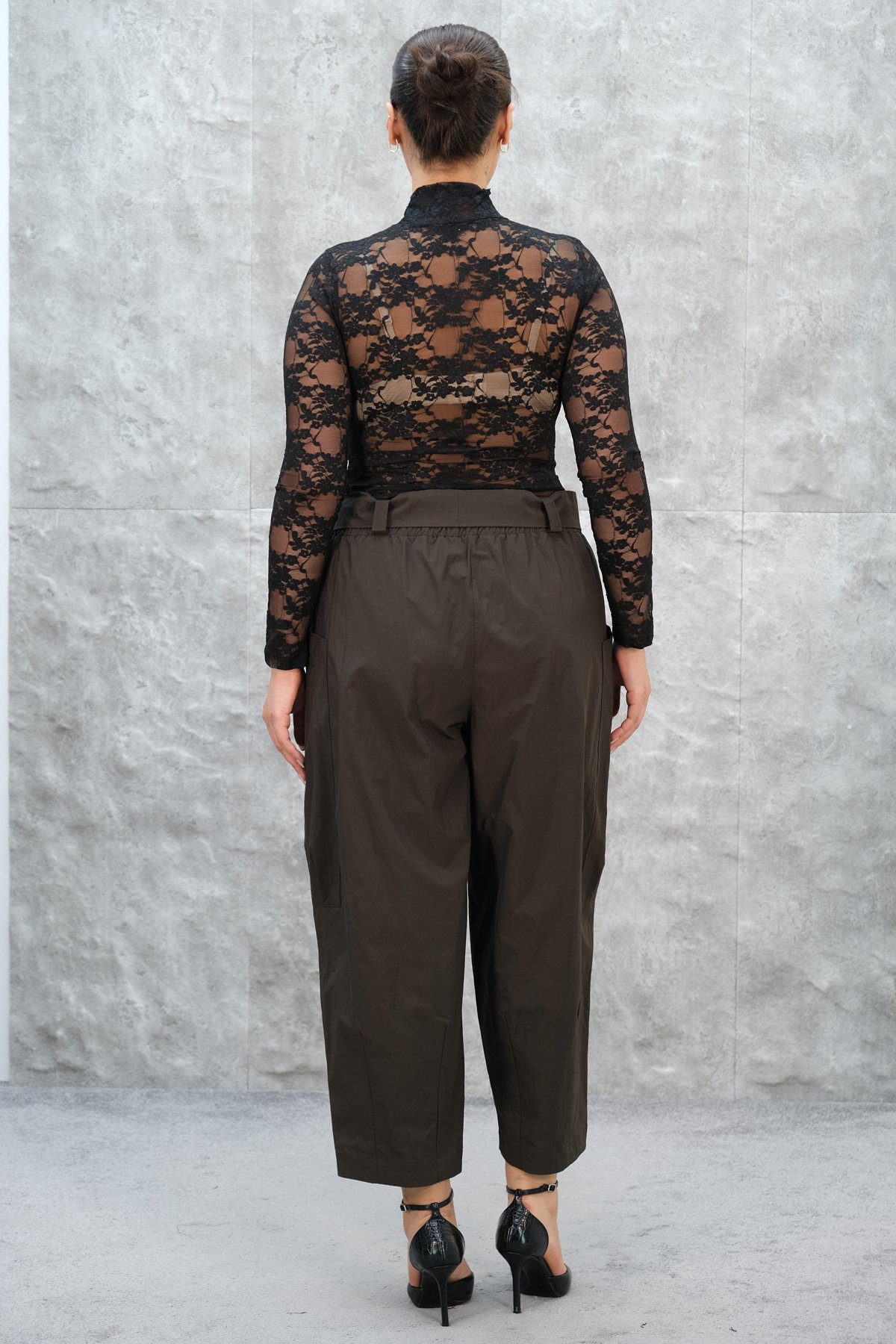 Plus Size Pants-Brown