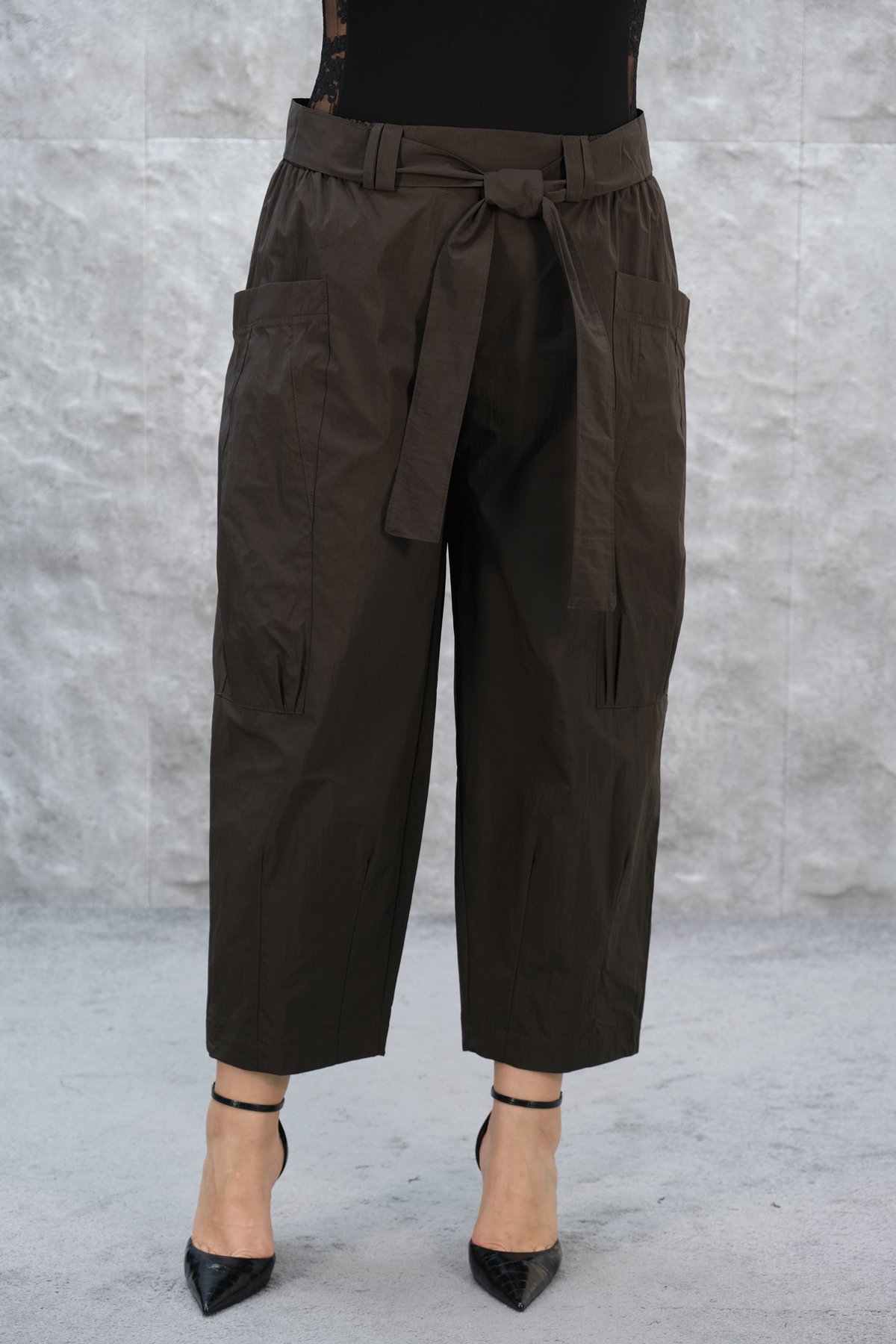 Plus Size Pants-Brown