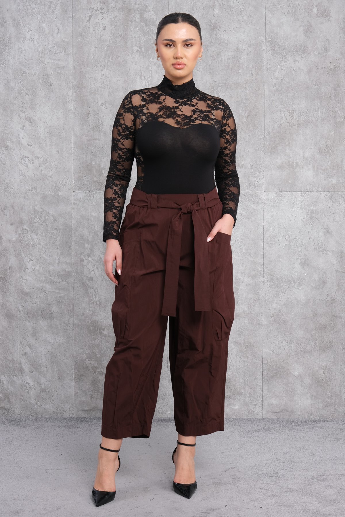 Plus Size Pants-Mink