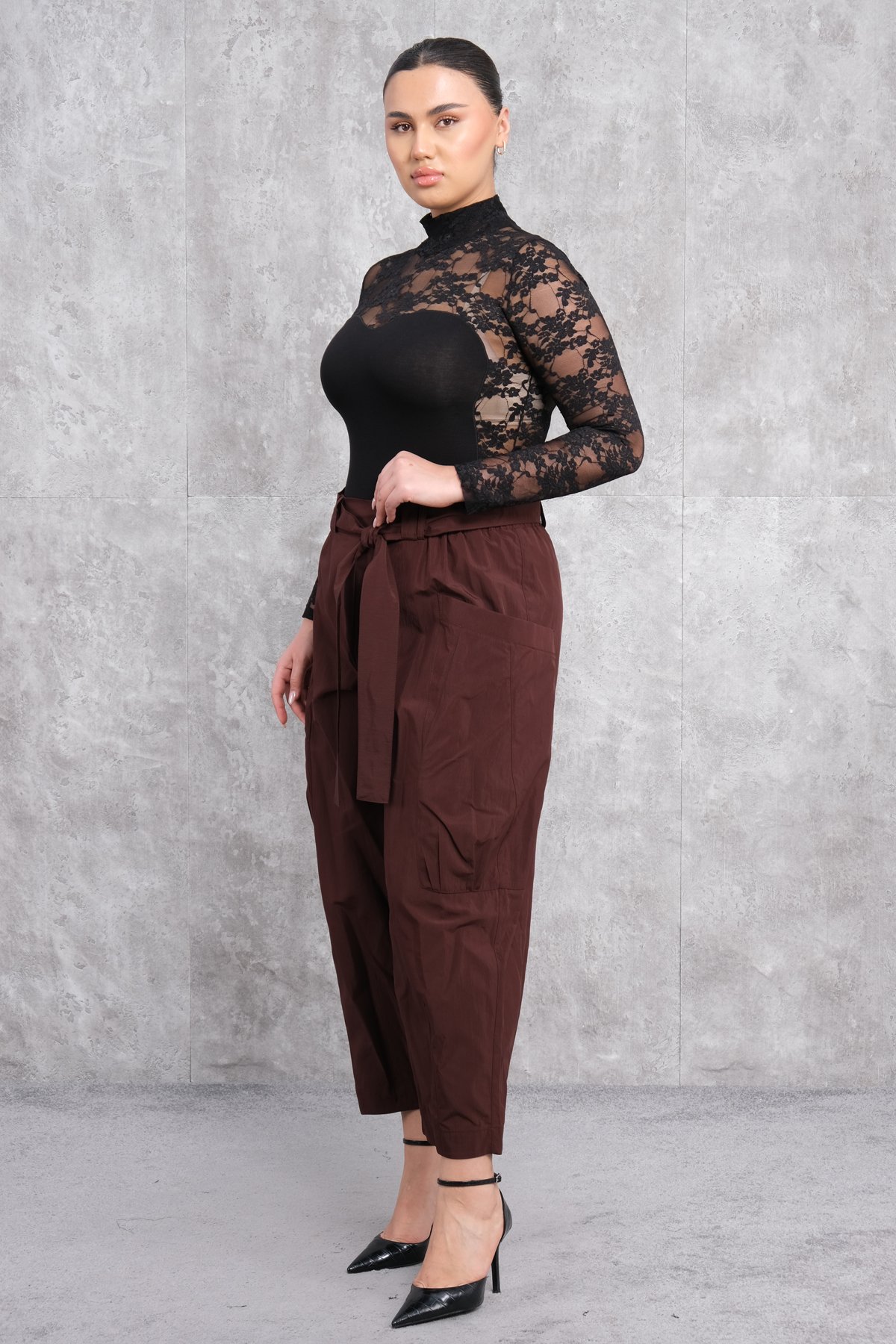 Plus Size Pants-Mink