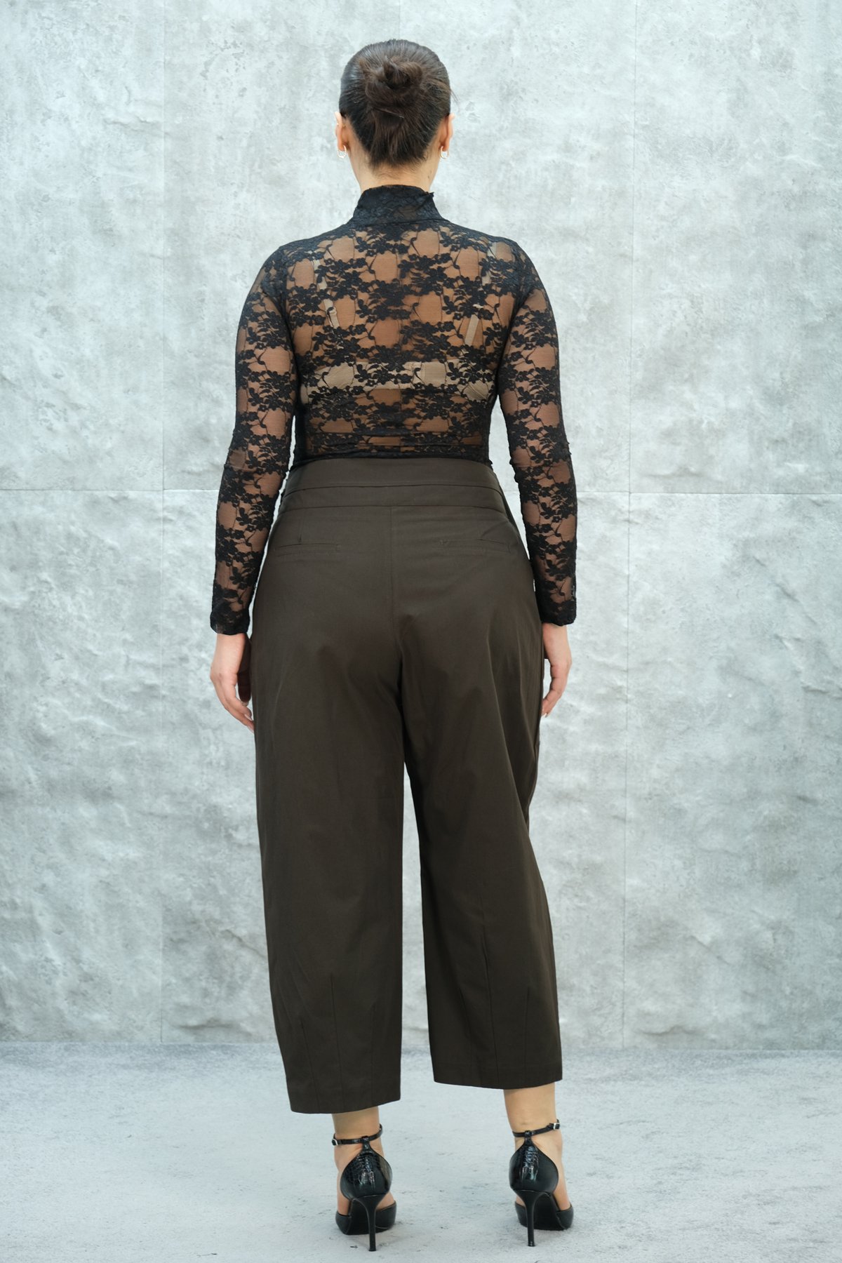 Plus Size Pants-Brown