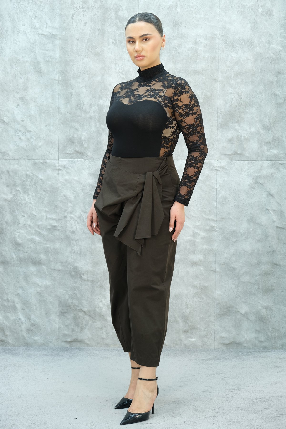 Plus Size Pants-Brown