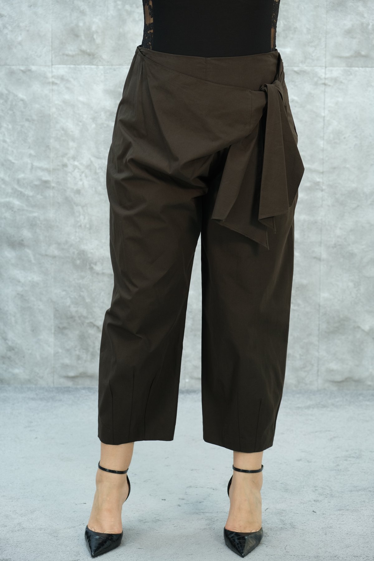 Plus Size Pants-Brown