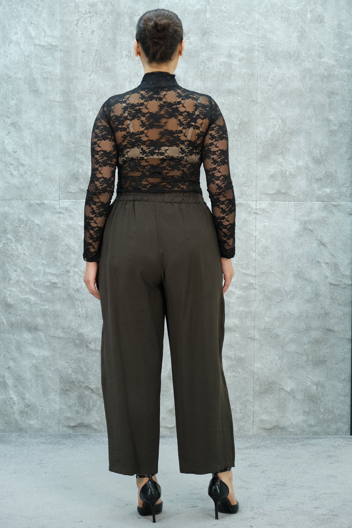 Plus Size Pants-Brown