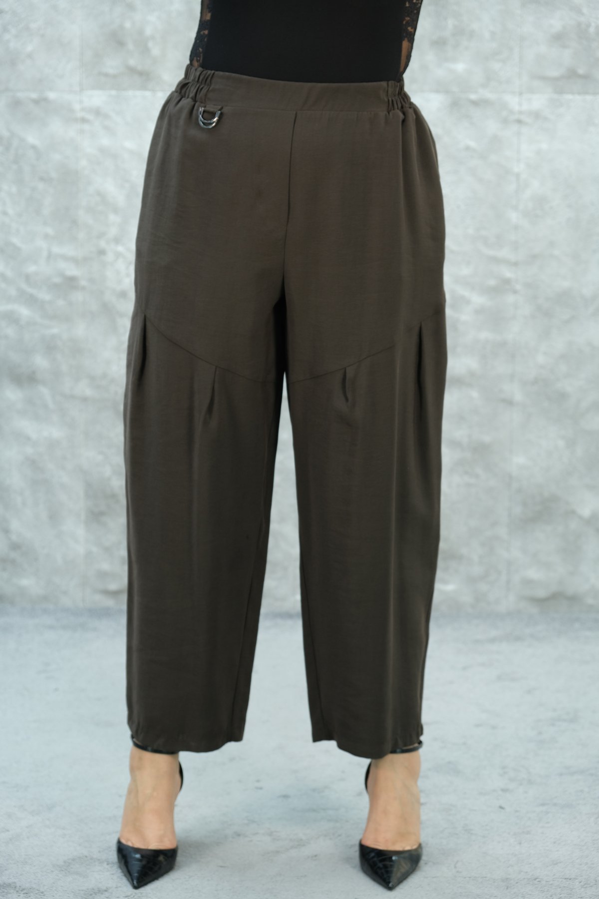 Plus Size Pants-Brown