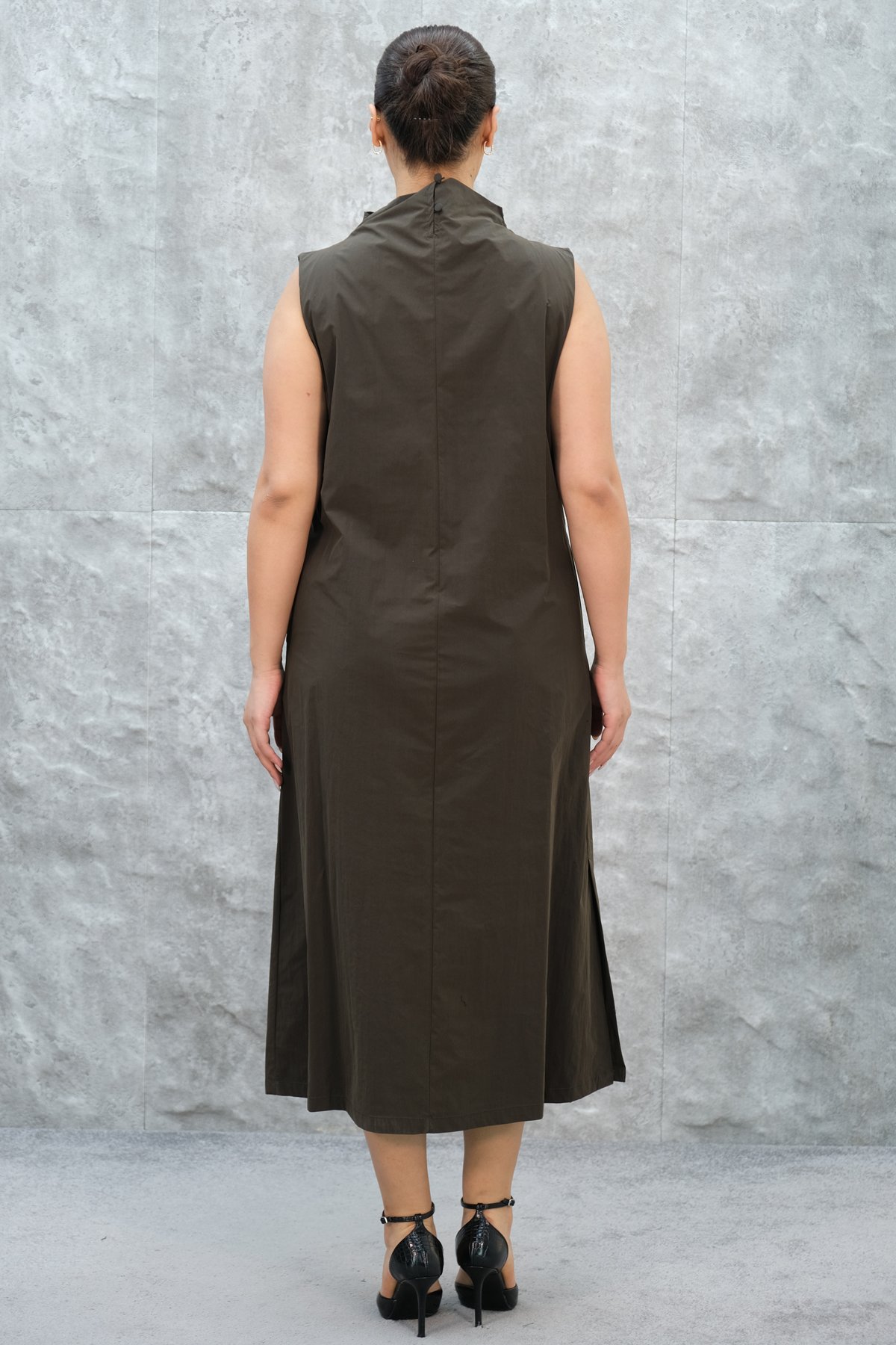 Plus Size Dress-Brown